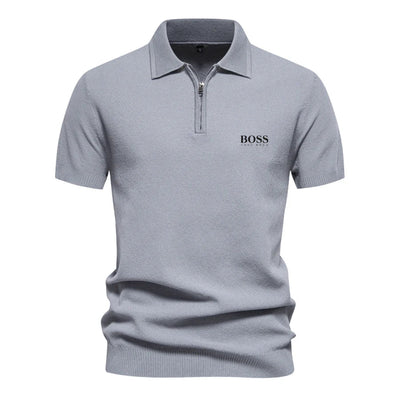 Polo de manga corta con media cremallera para hombre