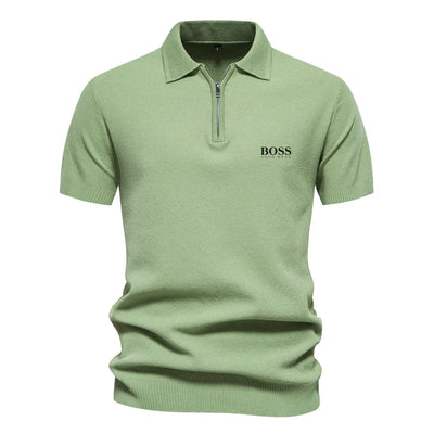 Polo de manga corta con media cremallera para hombre