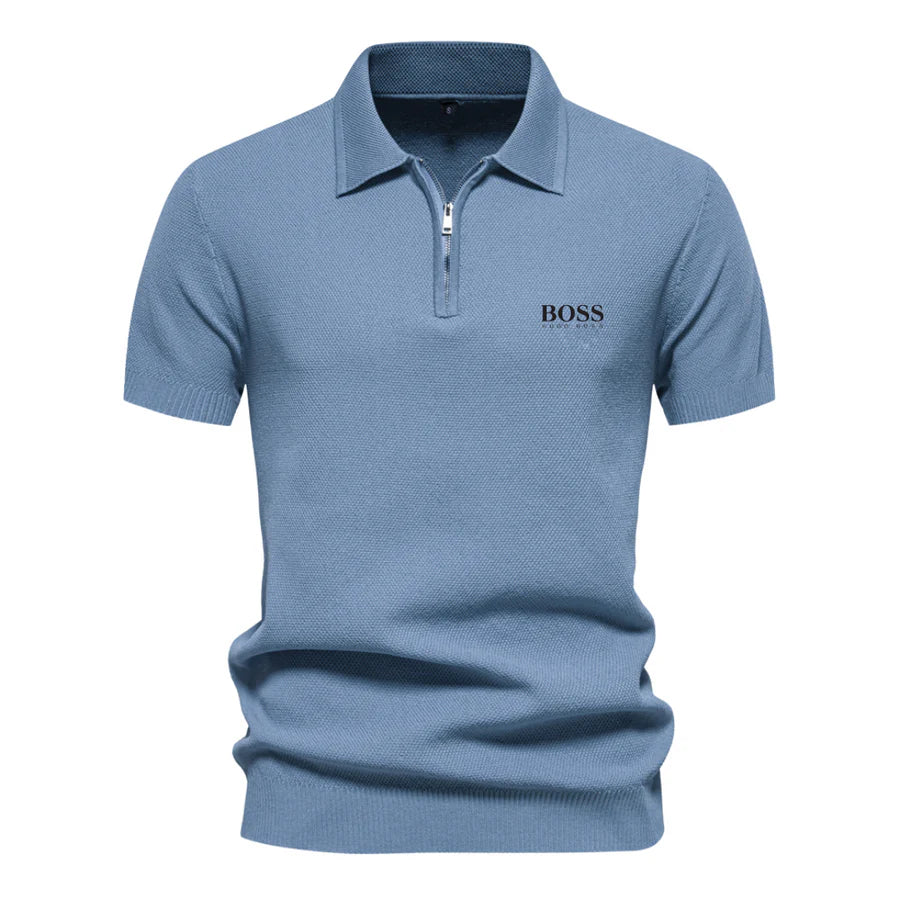 Polo de manga corta con media cremallera para hombre