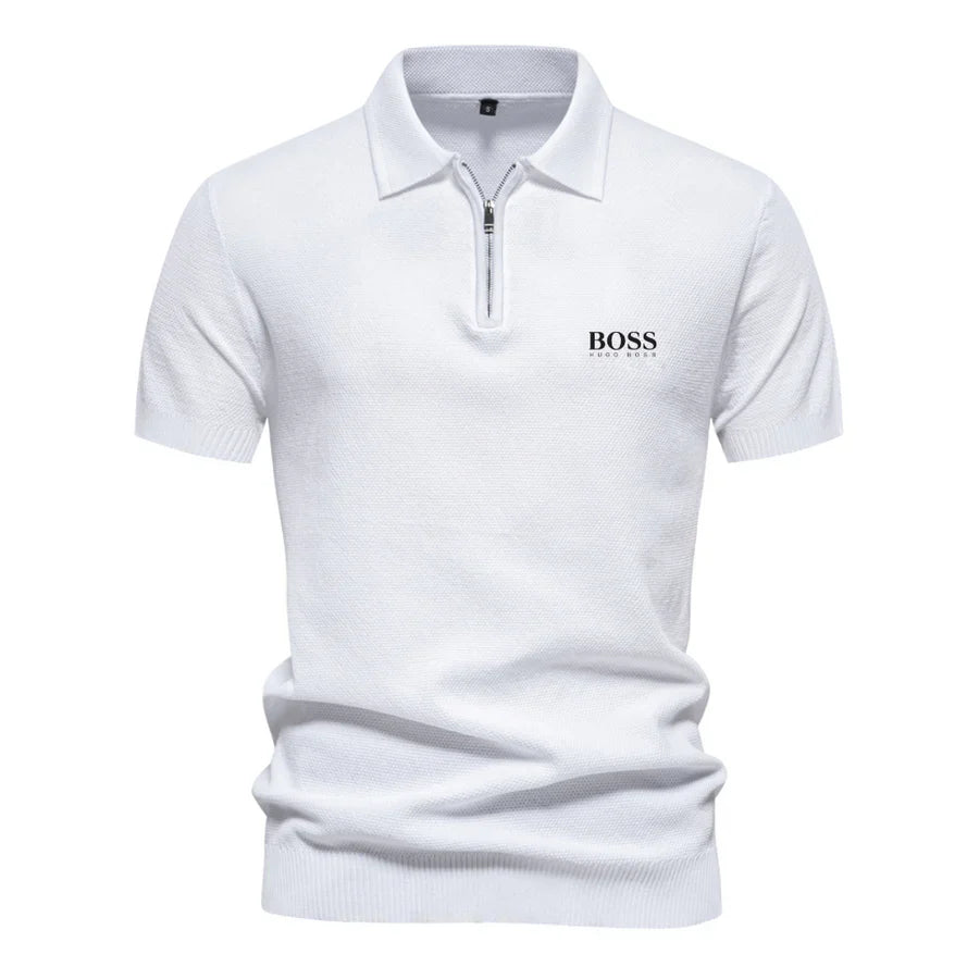 Polo de manga corta con media cremallera para hombre