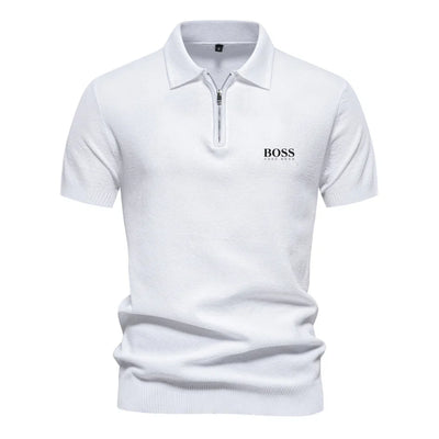 Polo de manga corta con media cremallera para hombre