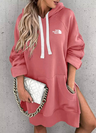 Sudadera con capucha larga y cálida para mujer